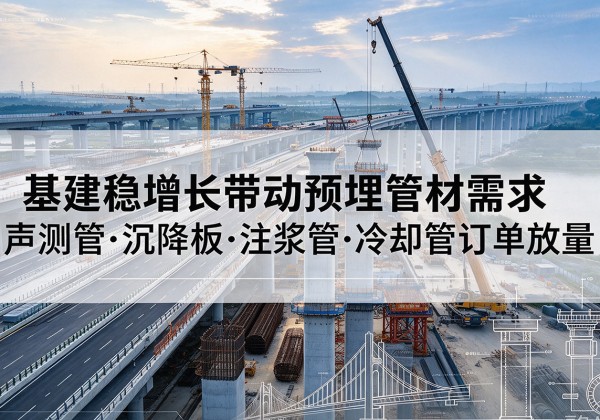 永清基建稳增长带动预埋监测管材需求，声测管、沉降板、注浆管订单持续放量